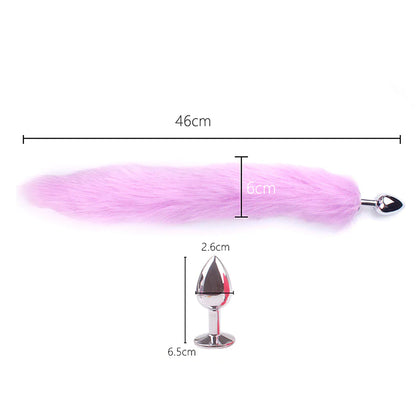 False Fox Tail with Metal Anal-Butt Plug Buttplug Cosplay Game Toy Games Romance