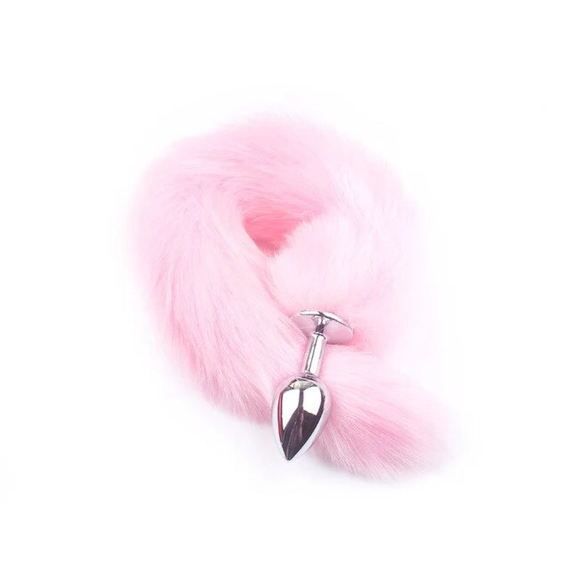 False Fox Tail with Metal Anal-Butt Plug Buttplug Cosplay Game Toy Games Romance