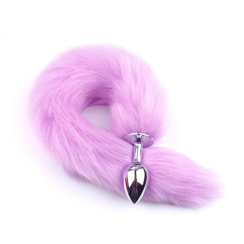 False Fox Tail with Metal Anal-Butt Plug Buttplug Cosplay Game Toy Games Romance